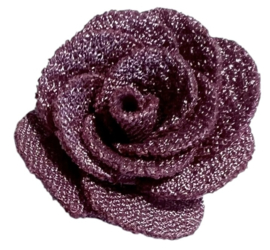 Stoffen bloem 25mm mauve