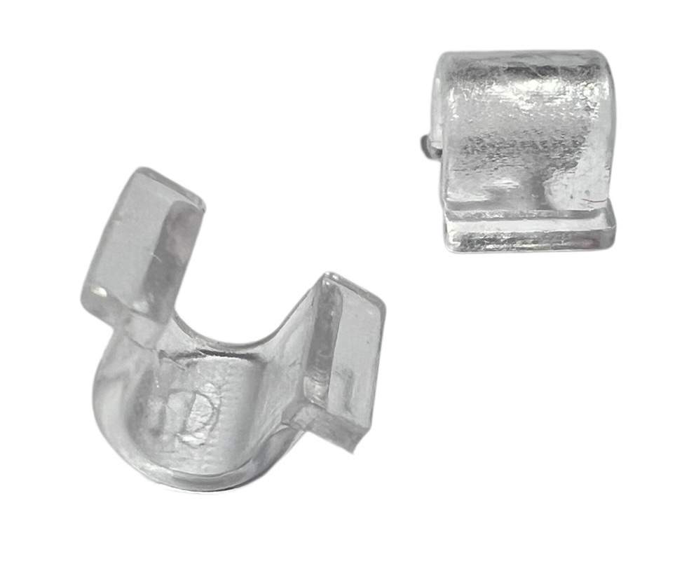 Flatback bevestiging voor aan haarelastiekje transparant 10x12 mm (voor 6 mm elastiekje) , per stuk