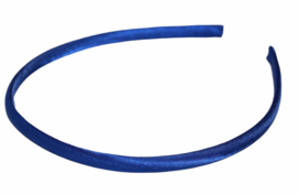 Diadeem / Haarband 7 mm satijn kleur kobaltblauw