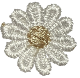 Bloemetje geborduurd offwhite/beige +/- 25 mm