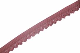 Elastisch kantje old rose 12mm per 0,5 meter