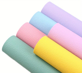 6x PU leer A5 lapjes; diverse kleuren