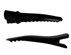 Alligator haarclipje gebogen, rond puntje zwart 45 mm x 6 mm, per stuk
