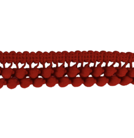 Dubbel bolletjesband rood, per 50 cm