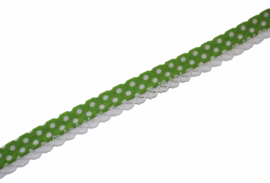 Biaisband met kant stip kleur groen per meter