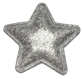 Applicatie shiny ster 36 mm zilver