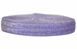 Elastisch band lavendel glitter 16 mm per 0,5 meter