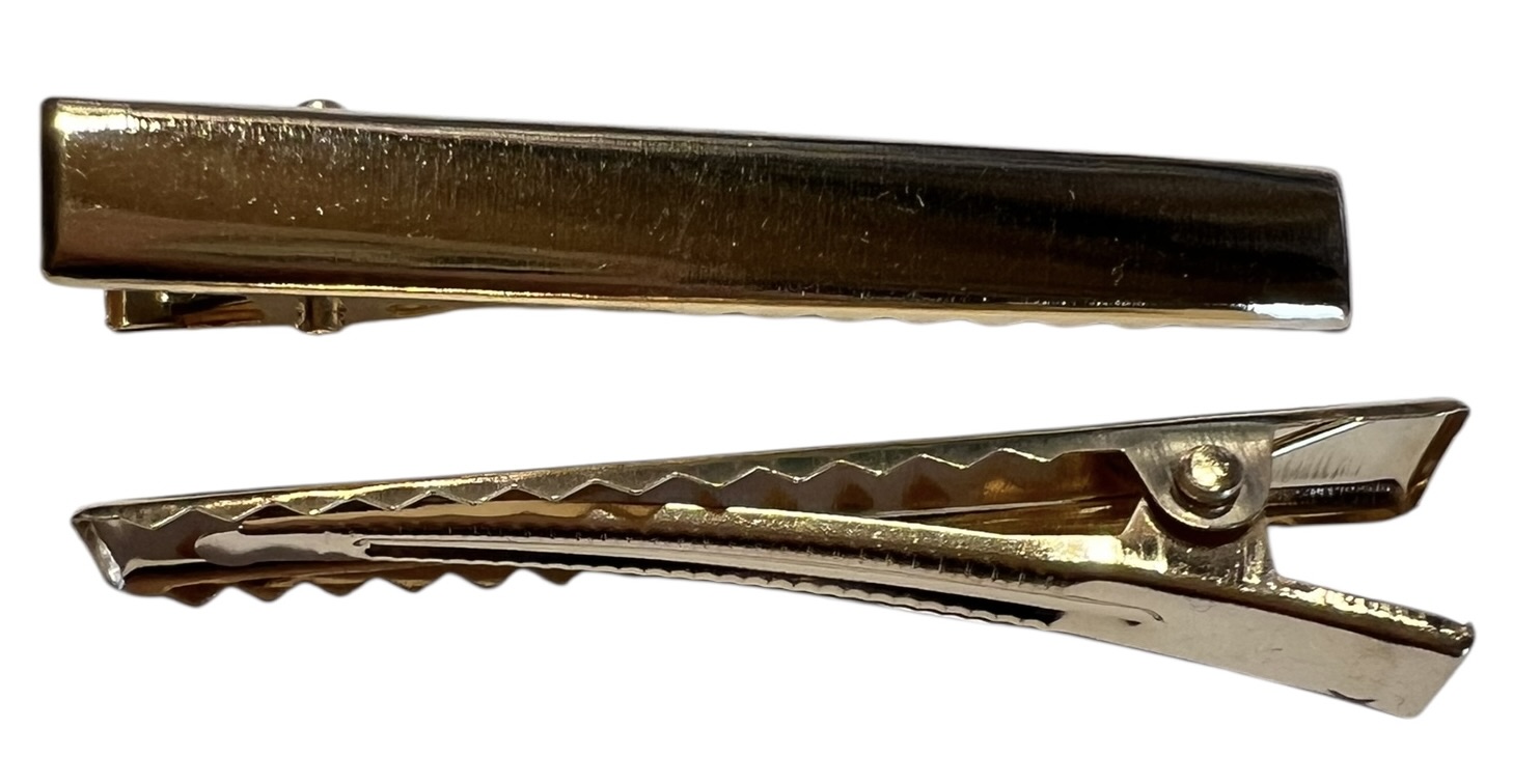 Alligator haarspeldje rechthoek light-gold 55 x 8 mm, per  stuk