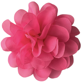 Stoffen bloem +/- 10 cm neon roze