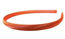 Diadeem / Haarband 10 mm satijn kleur knal oranje