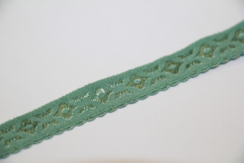 Elastische biaisband jacquard met schulprandje (vouwkant) oudgroen 10mm per 0,5 meter