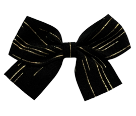 Strik 70x55mm zwart met gouden streepje