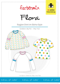 Farbenmix papier patroon raglanshirt Flora 86/92 - 146/152