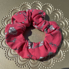 Scrunchie roze gebloemd