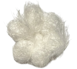 Wollig bloemetje 20 mm offwhite