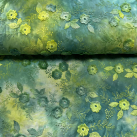 Katoen: Tie & Dye embroidery (Stenzo), per 25 cm