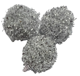 Pom pom 10 mm zilver glitter