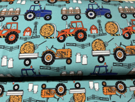 French Terry tricot (digitale print): Farm life, per 25 cm