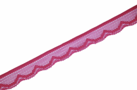 Elastisch kantje paars-roze 14 mm per 0,5 meter