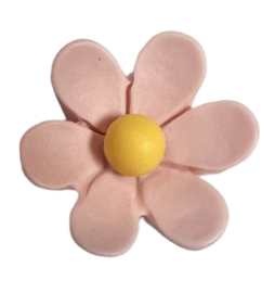 Flatback bloemetje 20 mm licht-oudroze/geel