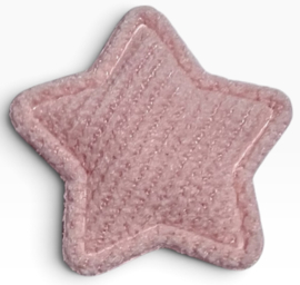 Applicatie mini rib ster 25 mm lichtroze