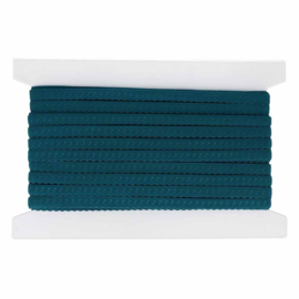 Elastische biaisband met schulprandje (vouwkant) donkerpetrol 10mm per 0,5 meter