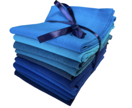 Boordstof pakketje blauw 9 kleuren x 15 cm (96 breed) en 1 kleur 25x70 cm