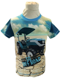 Shirt: race traktor blauw 104-146