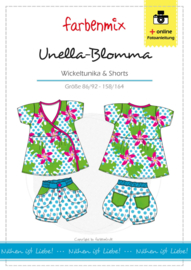 Farbenmix papier patroon tuniek & short Unella-Blomma  86/92 -158/164
