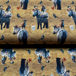 French Terry tricot digitale print : Pony friends (Stenzo) per 25 cm