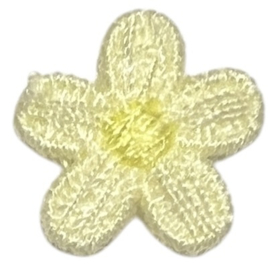 Bloemetje 15mm geborduurd vanille/geel