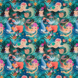 Digitale print tricot: MERMAIDS, per 25 cm