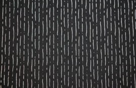 Katoen: zwart met wit streepje (stenzo) per 25cm