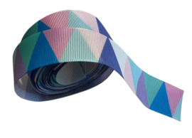 Ribslint 25 mm met gekleurde driehoekjes, per 0,5 meter