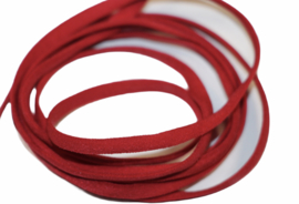 Mondkapje elastiek zacht plat rood 5mm, per meter