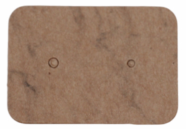 Oorbellen kaartjes bruin marmer 35x25 mm, 15 stuks