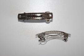 French Barrette clip 3 cm zilverkleur, per stuk