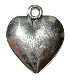 Hartje 16x14 mm oud-zilver, per stuk