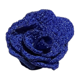 Stoffen bloem 25mm kobalt