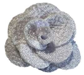 Stoffen bloem 25mm spierwit