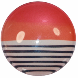 Glascabochon 20mm pink/orange/stripes