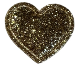 Hartje glitters 22x20 mm light gold