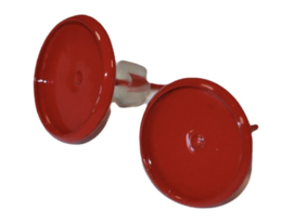 Knopjes oorbellen rood 14 x 14mm setting 12mm