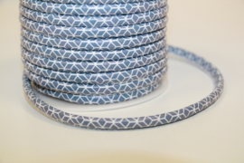 Luxe koord met geometrische print grijs/wit, 5,1 meter