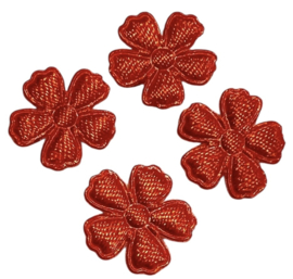 Bloemetje 14mm donkeroranje, per 4