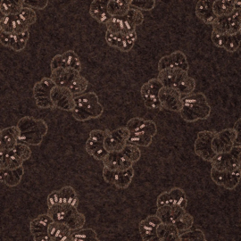 Wol-achtig- Sequalila Flora brown, per 25 cm