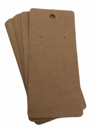 Oorbellenkaartjes bruin 90x 40 mm, per 10 stuks