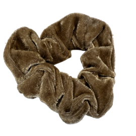 Fluweel beige scrunchie