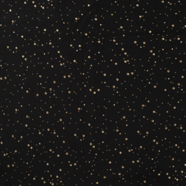 French Terry: Glitter universe GOLD (QT) per 25 cm
