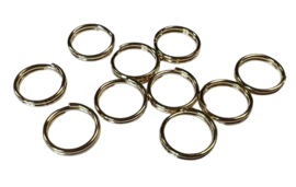 Dubbel rings 8 mm /open jump rings light gold, per 10 stuks